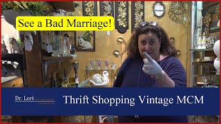 See a Bad Marriage! Shop Milk Glass, Pyrex Style Bakeware, MCM Lamp \& Chairs - Thrift with Dr. Lori