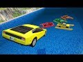 Cars Jumps Attacking Pontoon Water Pickups In Pool - BeamNG.drive