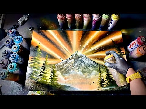 Golden Horizon SPRAY PAINT ART By Skech