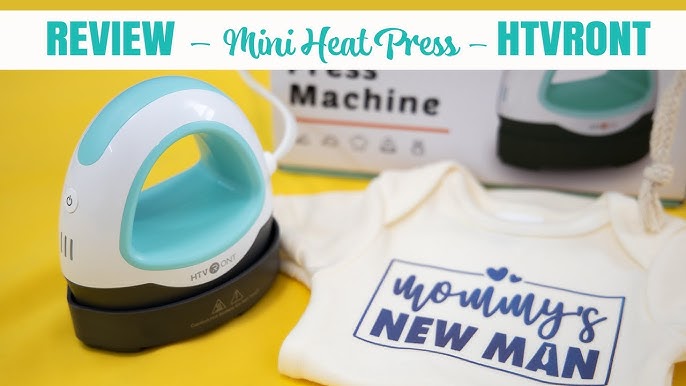 OFFNOVA Mini Heat Press for T-shirts Shoes Hats, 4 x 2.5 Small Iron Press for Crafts 5 Heat Settings with LCD, 3D Stickers & Bag Included (Mint)