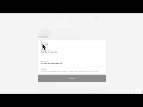 Big Cartel account settings - Profile