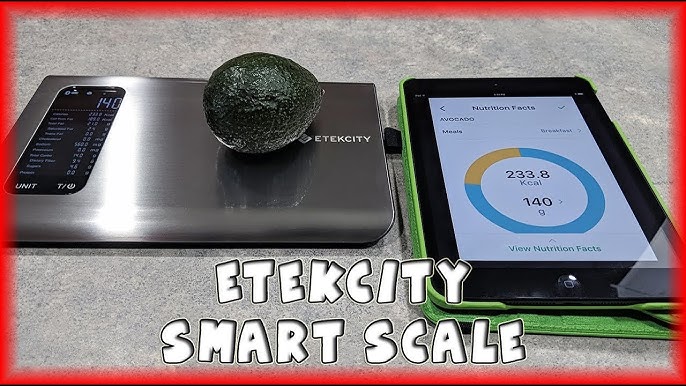 Etekcity Smart Nutrition Scale, Measure in oz, Grams or Milliliters,  Silver, 1.2 inches in Height 
