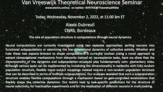 The role of population structure in computations through neural dynamics, Alexis Dubreuil, CNRS Wealth