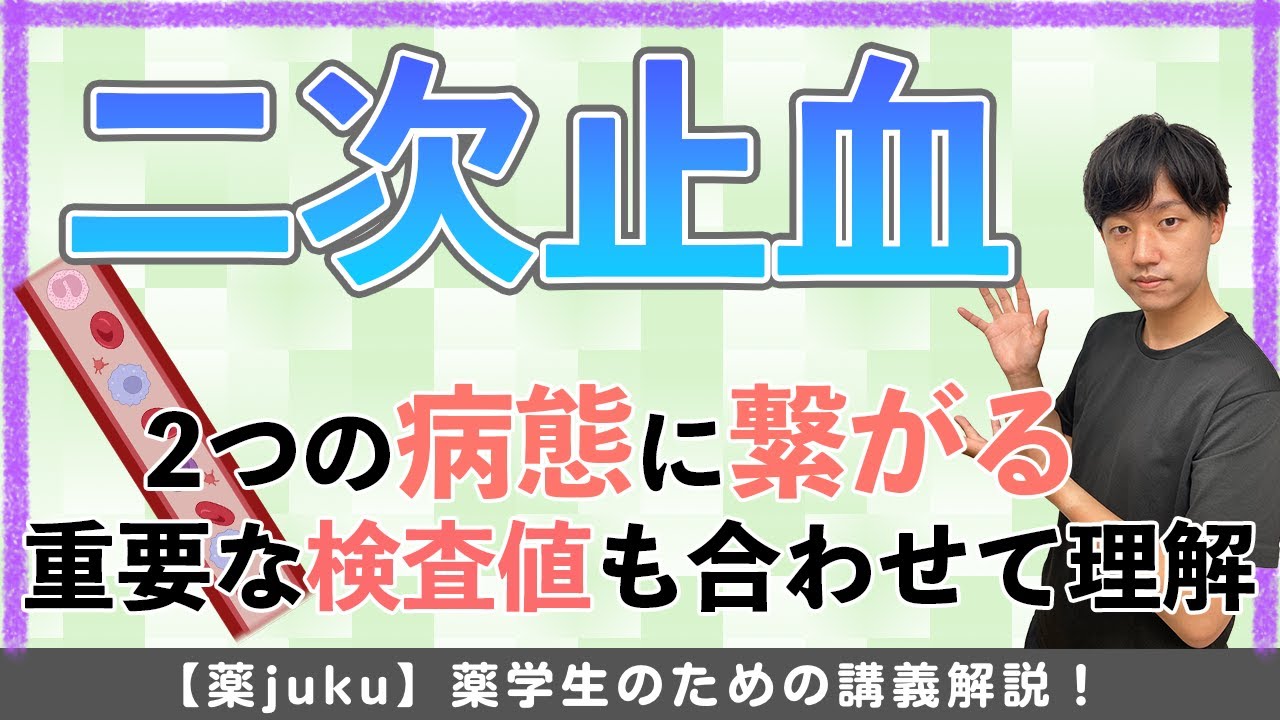 二次止血を基礎から解説！生物と病態で得点源にしよう。