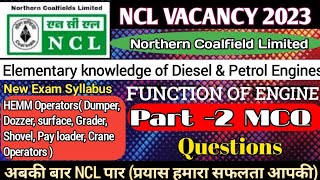 NCL HEMM OPERATOR ll function of engine ll TOP MCQ QUESTION OF PETROL AND DESIEL ENGINE ll HEMM ll