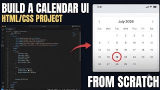 Day12 |How to Build a Calendar UI from Scratch | HTML CSS Web Dev Project