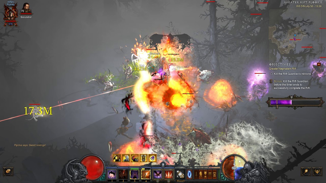 Diablo 3 gameplay Demon Hunter (strafe skill) YouTube