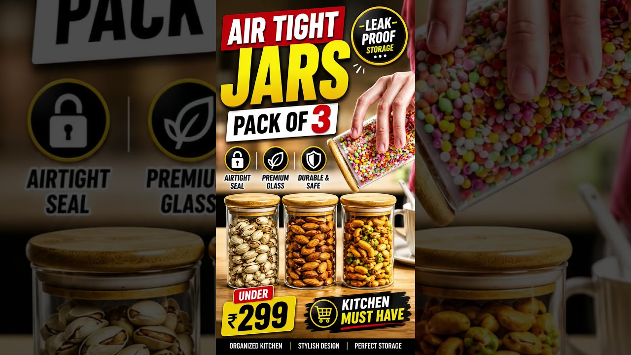 AIR TIGHT JARS✨ PACK OF 3🏠 KITCHEN MUST HAVE #meeshofinds #shortsviral
