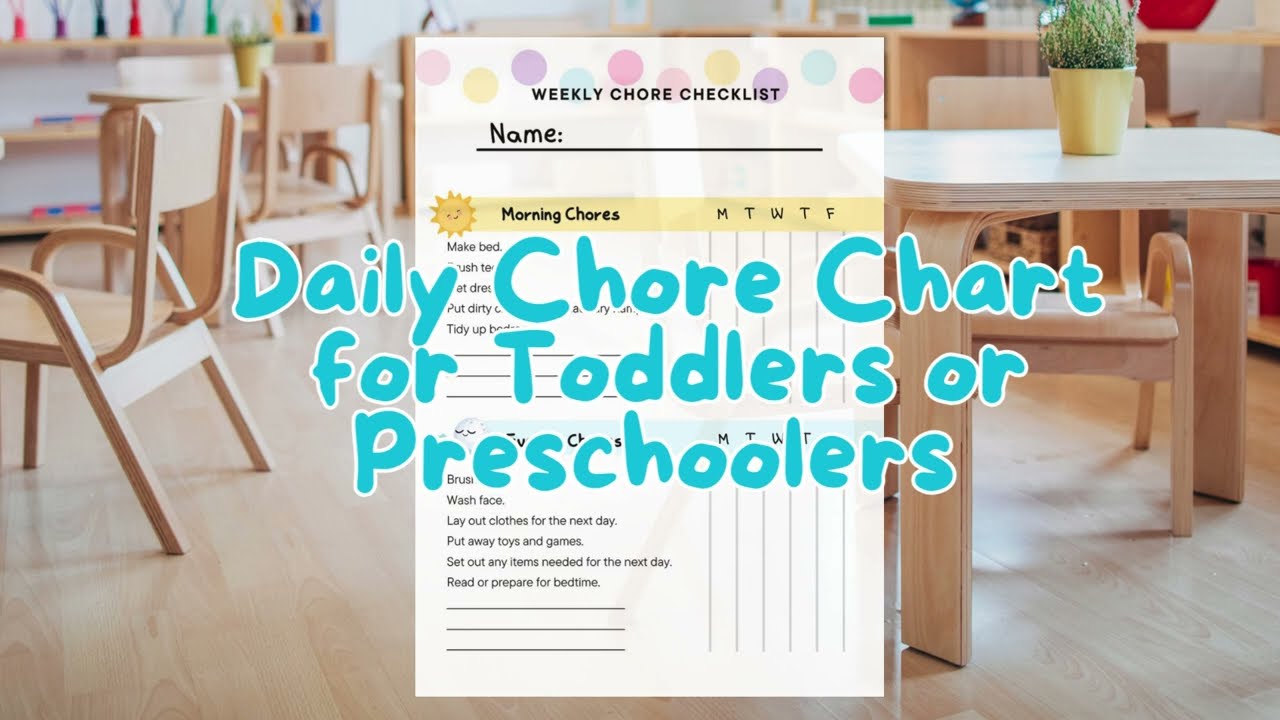 Fun and Easy Printable Weekly Chore Chart for Toddlers or Preschoolers