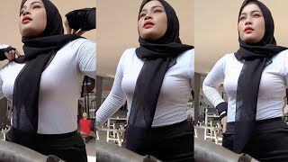 Try On Hijab Style Sporty Gym Senam Fashion Olshop