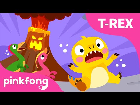 Gunung Berapi Meletus | Lagu Bayi T-Rex, Dinosaurus | Pinkfong dan Baby Shark