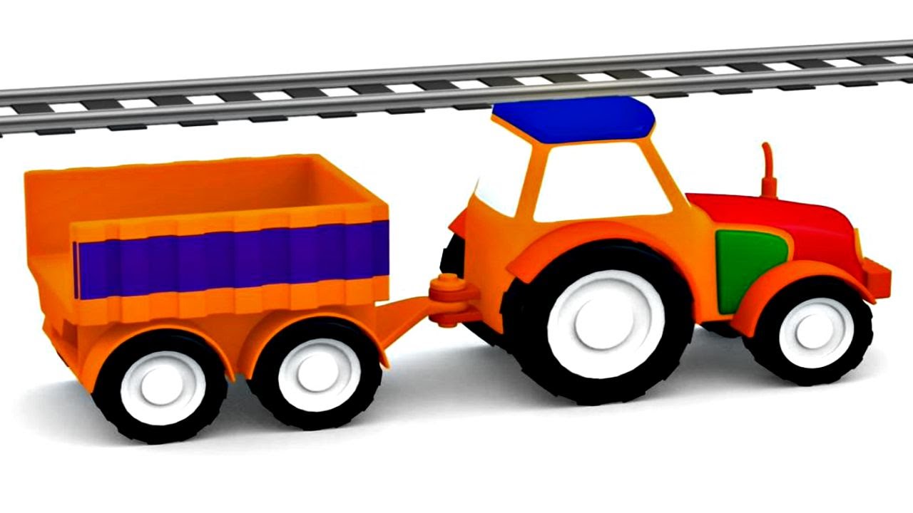 Lehrreicher Zeichentrickfilm Die 4 Kleinen Autos Traktor Youtube