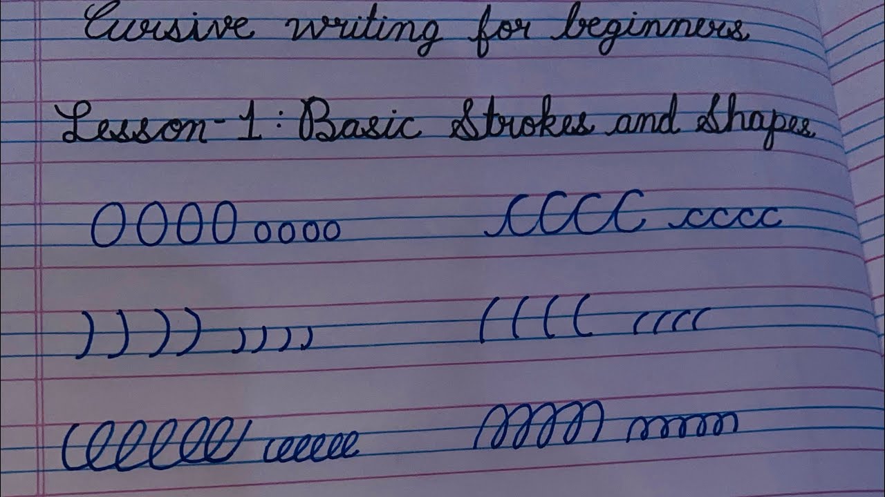 Cursive writing | basic strokes | how to write cursive handwriting ...