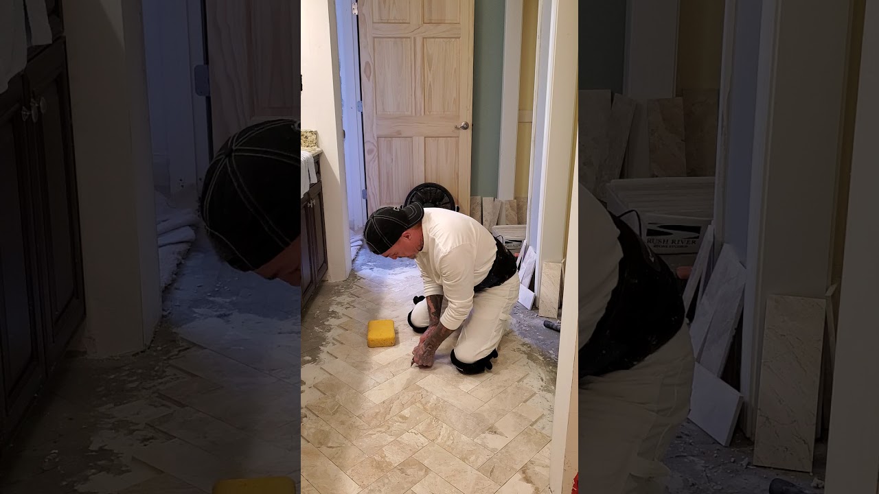 Cleaning Marble Tile Grout Lines YouTube