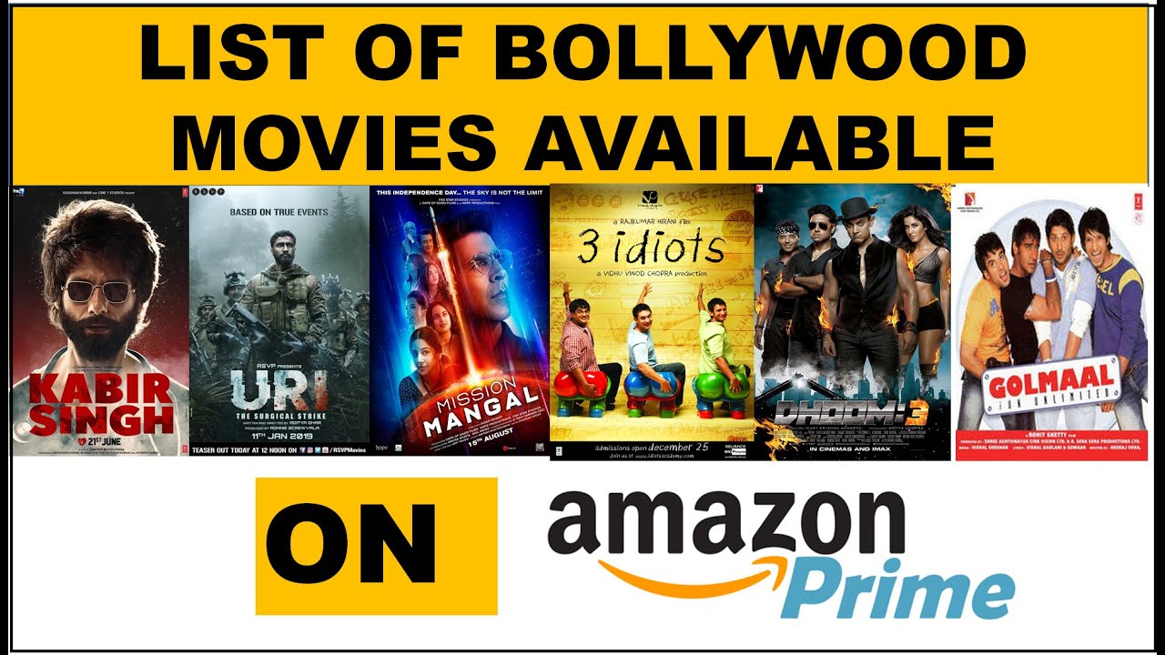 List of all BollyWood Movies Available on amazon Prime YouTube