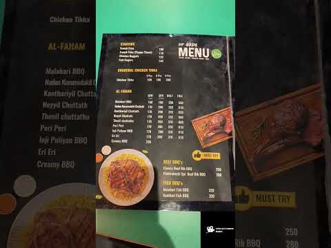 A Restaurant Menu