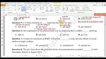 40 câu trắc nghiệm cụm động từ - phrasal verb thường gặp