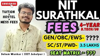 NIT Surathkal FEES Structure (4 Year - UG/B.Tech) | Tuition+ Hostel+ Mess Fees &amp; Seat Matrix 2025!