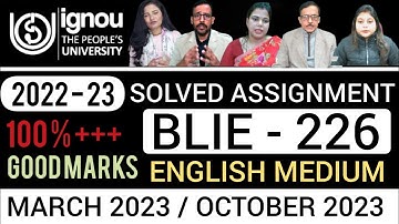 ignou blis solved assignment 2023 | BLIE 226 solved assignment 2022-23 | BLIE 226 solved assignment