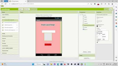 MIT APP Inventor Sample Simple Layout Designing