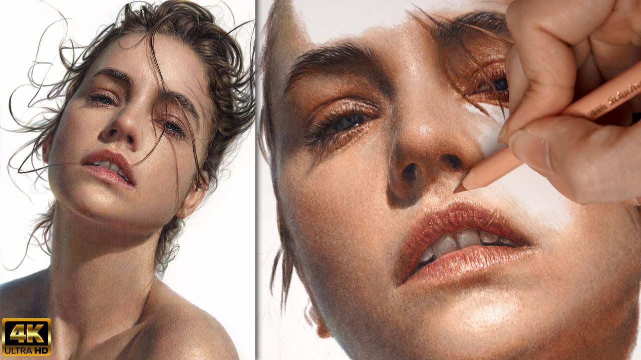 Real Time Drawing Barbara Palvin in Colored Pencil || Part 2
