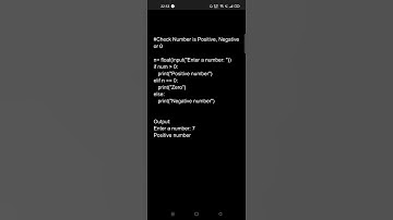 Python programming l To check Number is Positive, Negative or 0