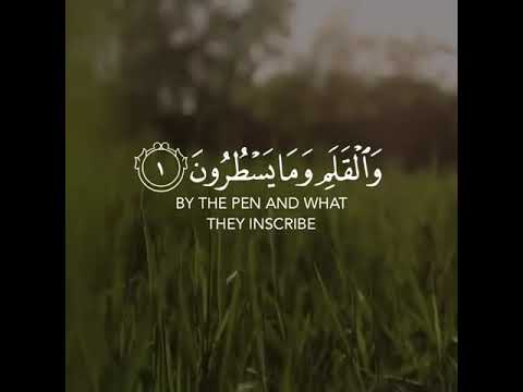 ن والقلم وما يسطرون ما انت بنعمة ربك بمجنون وان لك لأجرا غير ممنون وانك لعلى خلق عظيم