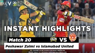 Peshawar Zalmi vs Islamabad United | Full Match Instant Highlights | Match 20 | 7 Mar | HBL PSL 5 screenshot 1
