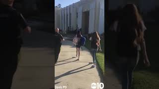 Sister of fallen Davis Police Officer Natalie Corona welcomed on her first day of school
