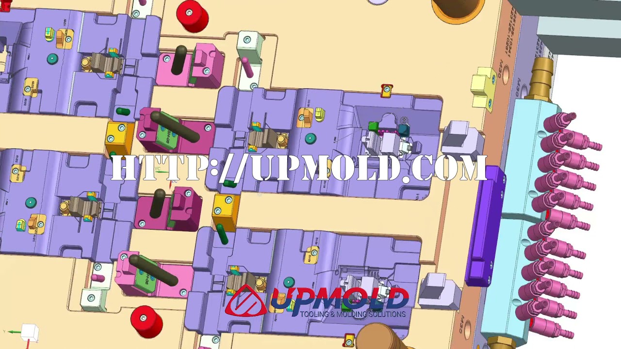 Automotive handle brackets injection molding mold design review from Upmold