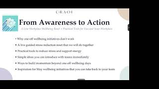 April CRAOI Masterclass: From Awareness to Action