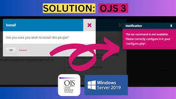 SOLUTION:  "The tar command is not available". OJS 3