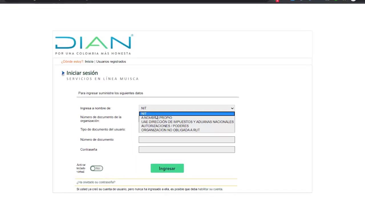 Como Descargar Copia del RUT por Internet en la pagina de la DIAN - YouTube