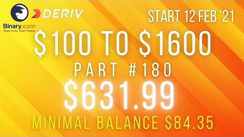 Part #180 $631.99 Done $100 to $1600 free bot binary.com deriv profit consistent digit differ