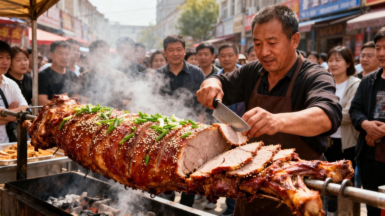 徐州大哥街头摆摊卖烤肉，50斤重一串卖5000块，豪言秘方三千万都不卖！【好食勇哥】