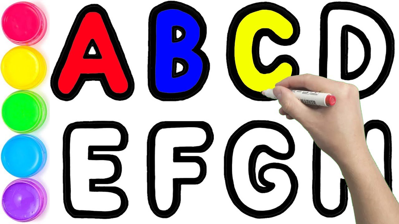 How to Draw Alphabets Step by Step for Kids | Alphabets Coloring Pages ...