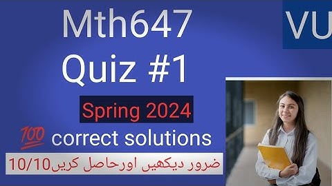 Mth647 #Quiz 1 |Fall 2024|