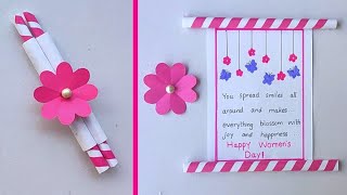 Easy Women's Day Greeting Card | How to make Women's Day Card | International Women's Day Card 2025