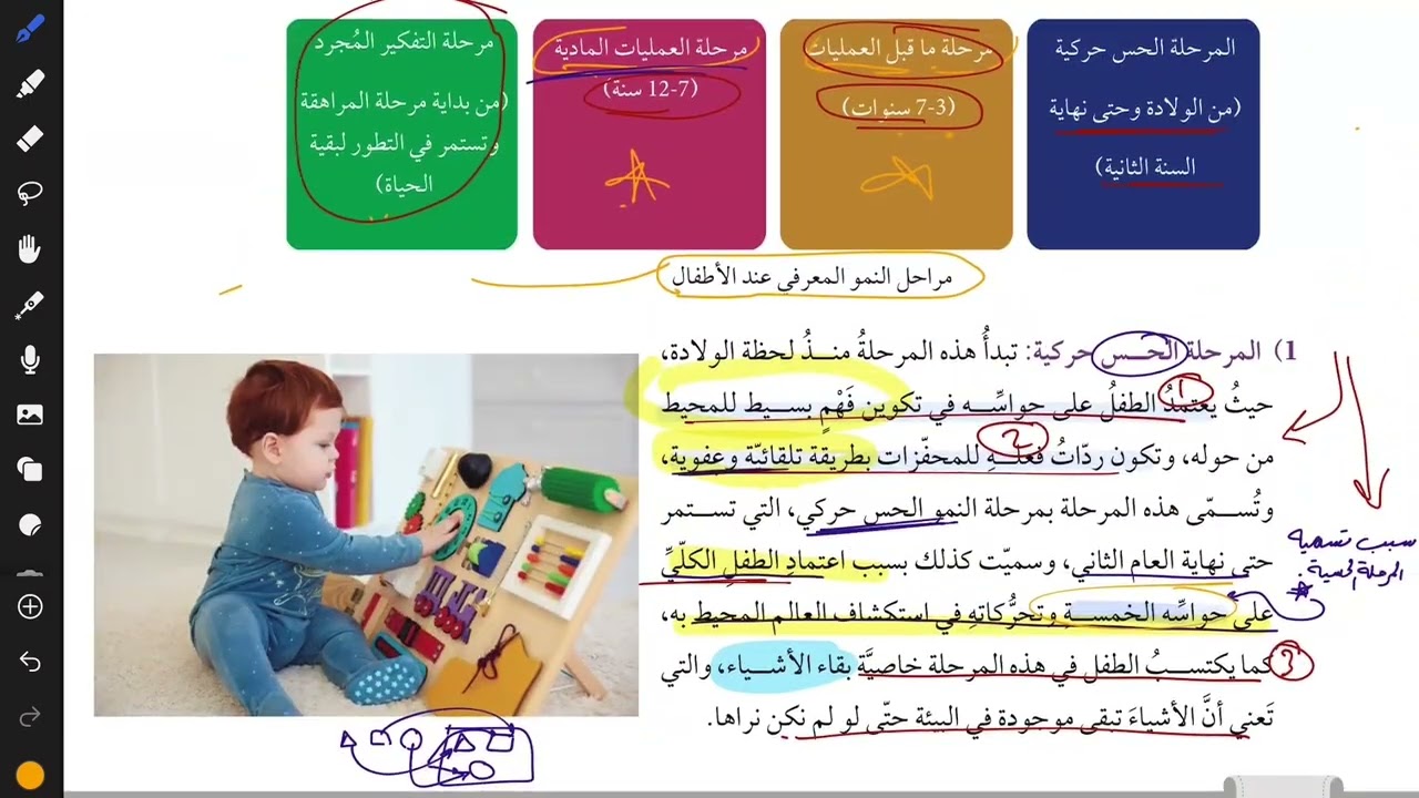 الوحدة 3 الدرس 3 الجزء الاول/كيف يتطور التفكير عند الطفل؟….#2008  علم النفس والاجتماع 