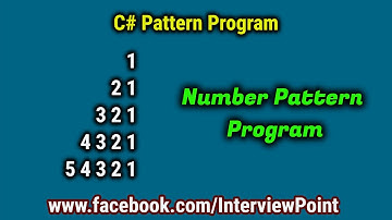 C# Number Pattern Program | Number Pattern program in C#.Net | Interview Point | D. K. Gautam