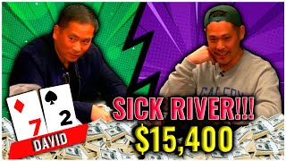 David Runs A Big Bluff But Hits A SICK River!