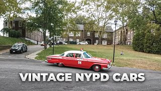 Vintage NYPD Police Cars using Sirens at Police Car Show Governor's Island 2017