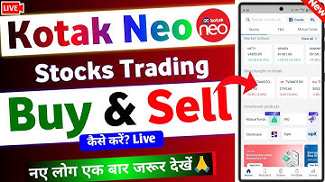 How to Buy sell Shares in Kotak neo app - Live demo | Kotak neo me trading kaise karen | First time