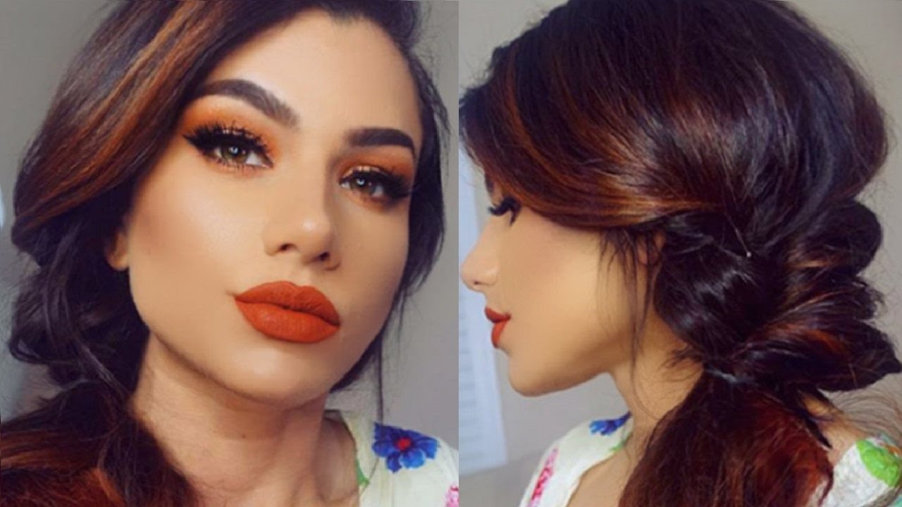 Full Coverage WARM Summer Makeup Tutorial! + Easy Ponytail Updo Hairstyle!