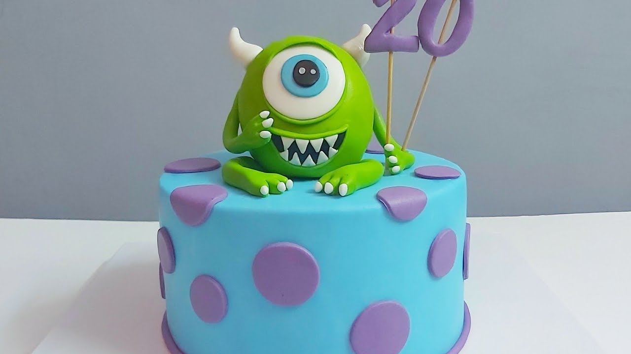 طريقة عمل مارد وشوشنى فى البيت 😂( تزيين كيك شركة المرعبين المحدودة) Monsters INC Cake