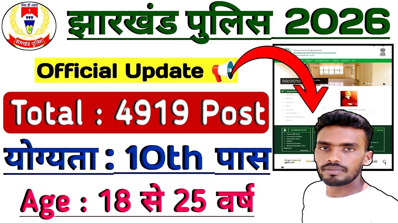 Jharkhand Police New Vacancy 2026✌️झारखंड पुलिस नई भर्ती 2026🔥Jharkhand Police New Vacancy Update📢