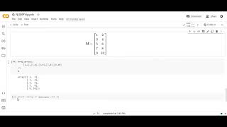 Vectors and Matrices using Numpy