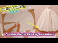 🧵 How to Make a Double Circular Skirt × Umbrella Skirt Cutting × falda circular × sewing tutorial