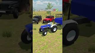 TROLLEY ADDED 💯✅ INDIAN KISAN SIMULATOR 3D GAME || #shortsfeed #indiantractor3d