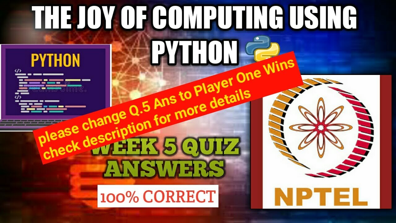NPTEL The Joy of Computing Using Python Week 5 Quiz Answers 2021 ...